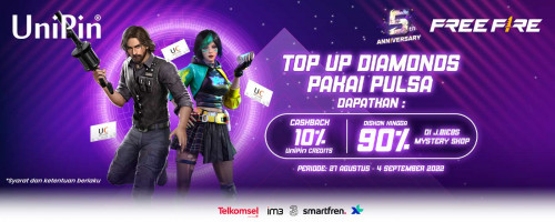 Top Up Diamonds Pakai Pulsa, Kejar Cashback dan Diskonnya!